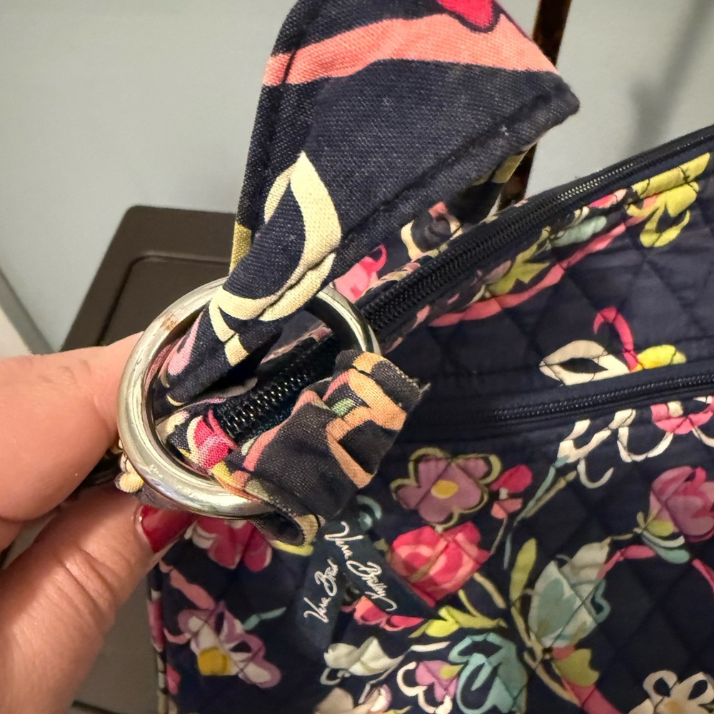 Vera Bradley Crossbody Hipster Bag Ribbons Retired Pattern Adjustable Strap 2012 - Picture 7 of 12